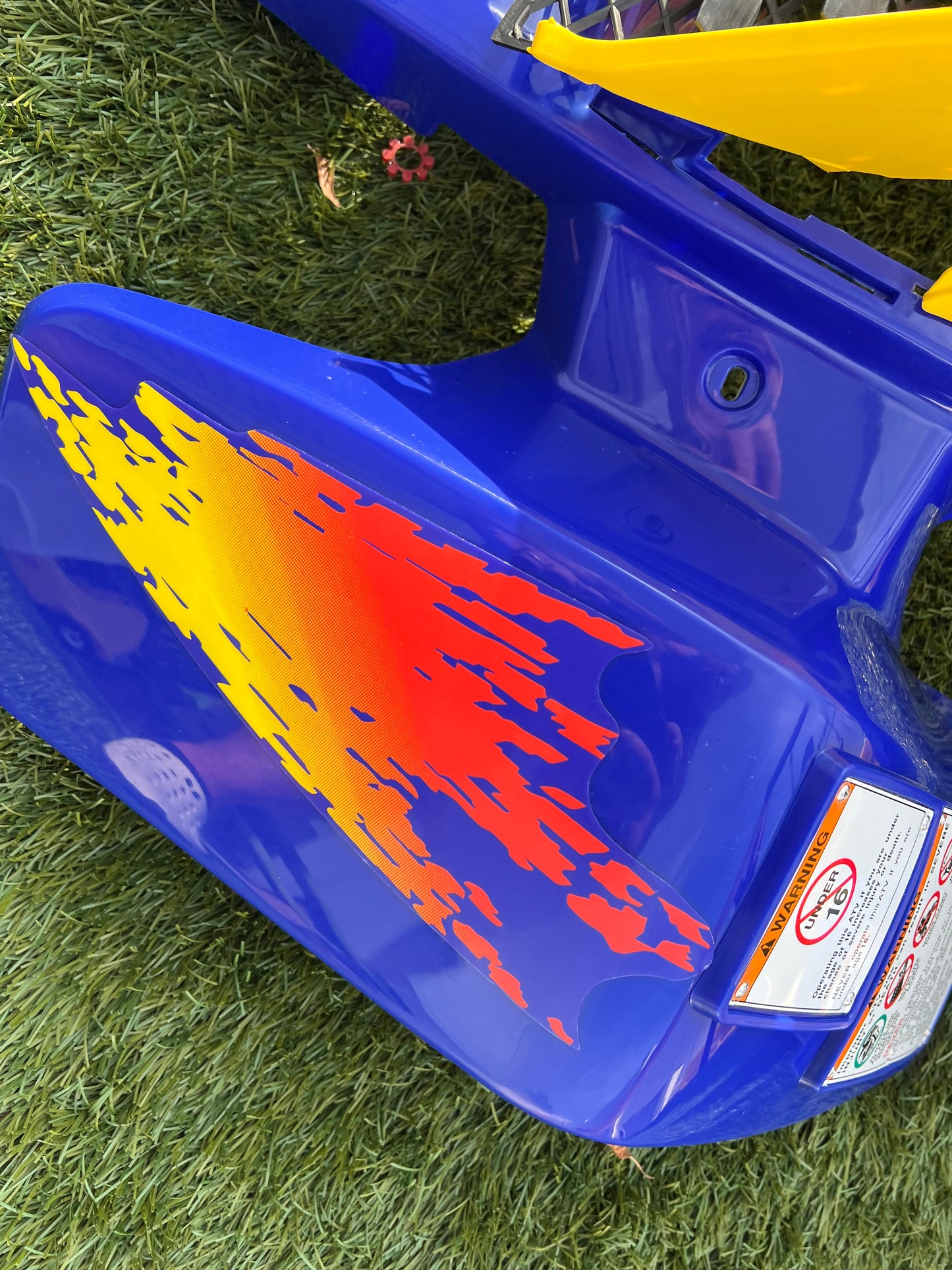 Yamaha Banshee Blue and Yellow Full Fender and Decal Set