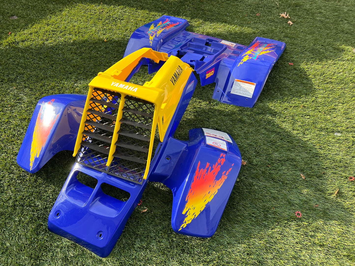Yamaha Banshee Blue and Yellow Full Fender and Decal Set