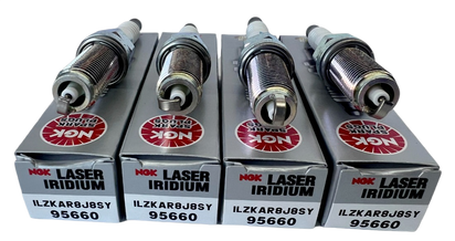 4x NGK 95660 Laser Iridium Spark Plugs ILZKAR8J8SY