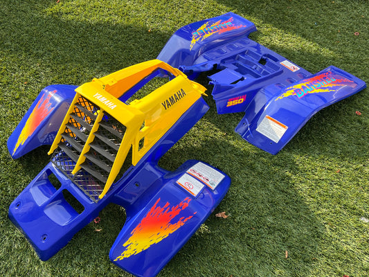 Yamaha Banshee Blue and Yellow Full Fender and Decal Set