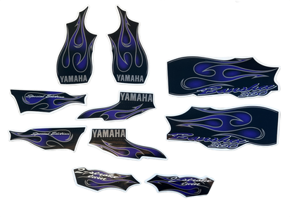 2005 Yamaha Banshee Decal Set - Black Purple