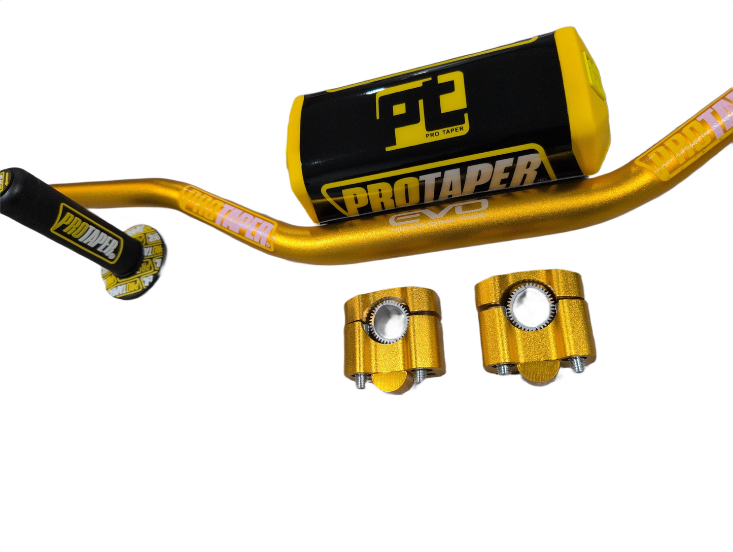 "Evo" ProTaper GOLD Handlebar Fat Bar DIRT BIKE 1 1/8'' Full Set GRIPS Pads