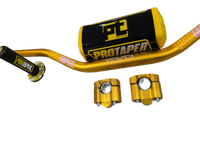 "Evo" ProTaper GOLD Handlebar Fat Bar DIRT BIKE 1 1/8'' Full Set GRIPS Pads