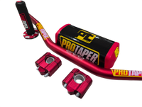 "Evo" ProTaper RED Handlebar Fat Bar DIRT BIKE 1 1/8'' Full Set GRIPS Pads