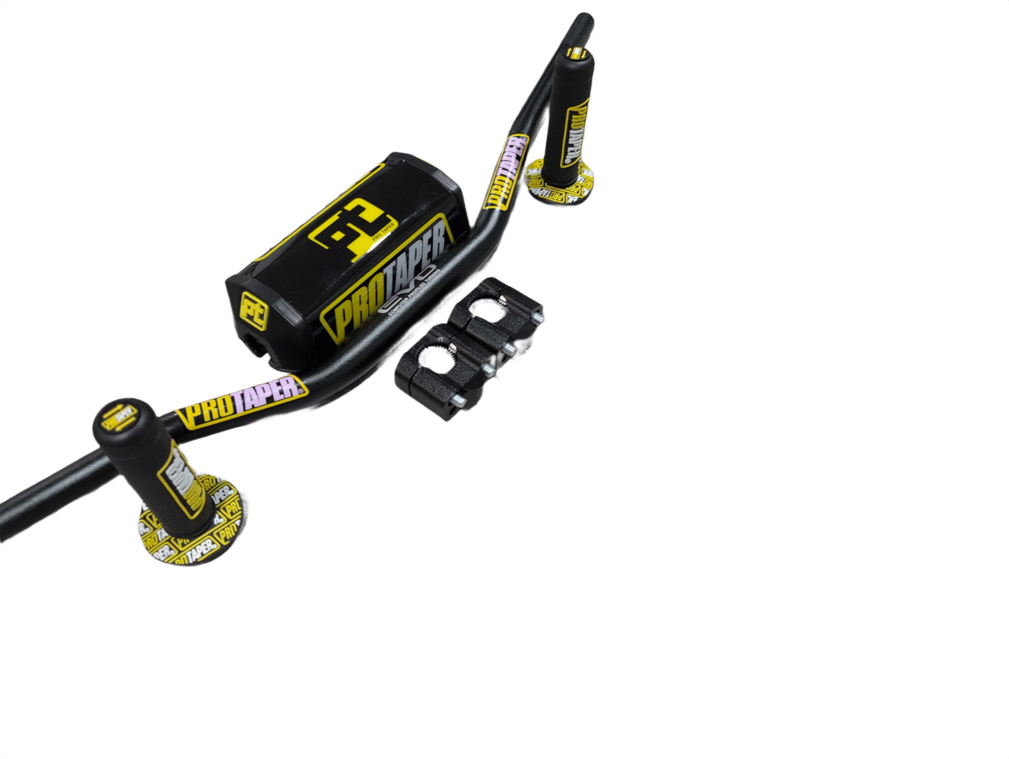 "Evo" ProTaper BLACK Handlebar Fat Bar DIRT BIKE 1 1/8'' Full Set GRIPS Pads