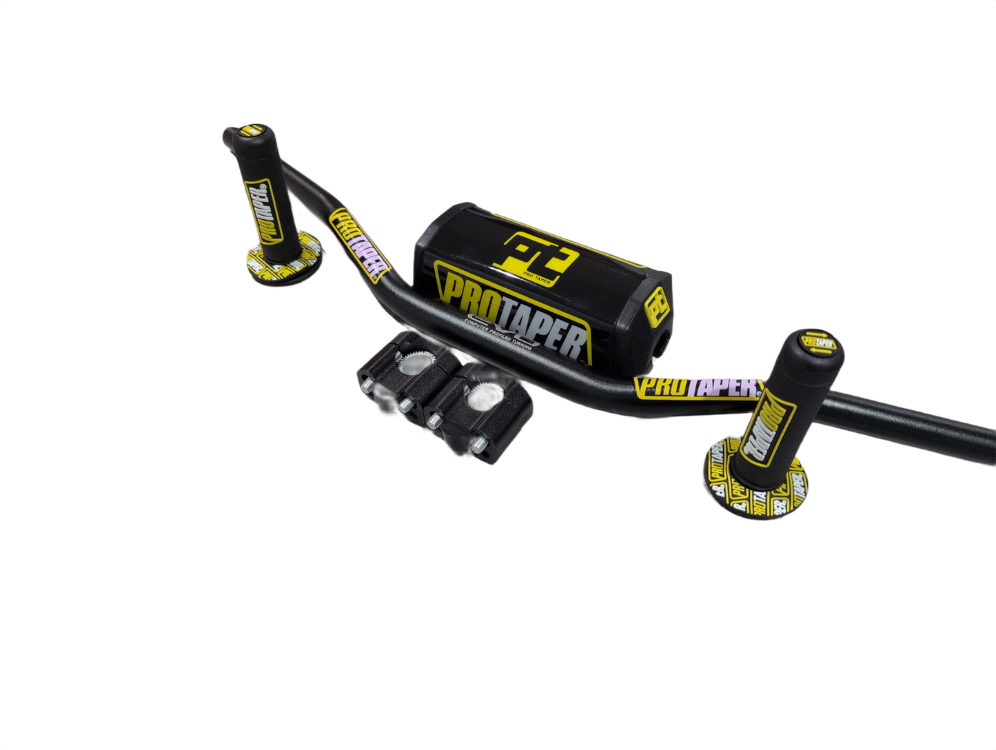 "Evo" ProTaper BLACK Handlebar Fat Bar DIRT BIKE 1 1/8'' Full Set GRIPS Pads